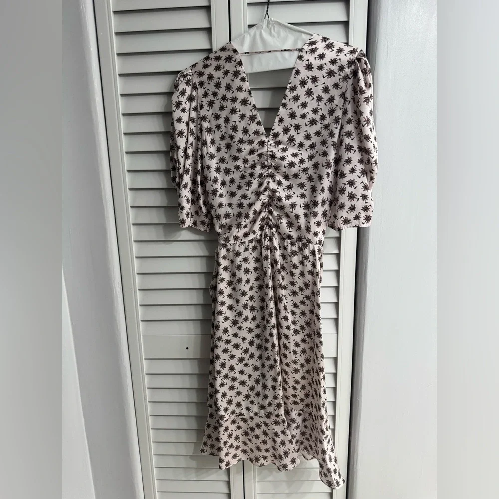 Maje Palm Tree Print Satin Dress - Picture 3 of 4